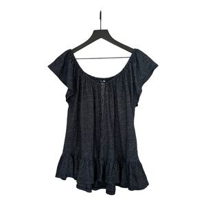 Lucky Brand top dark blue with buttons